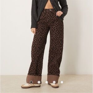 Leopard Print Wide-Leg Pants